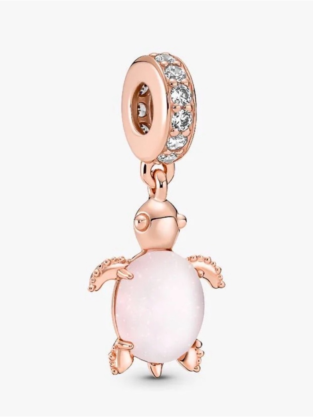 New Authentic Rose Gold PANDORA Murano Glass Pink Sea Turtle Charm 788939C01